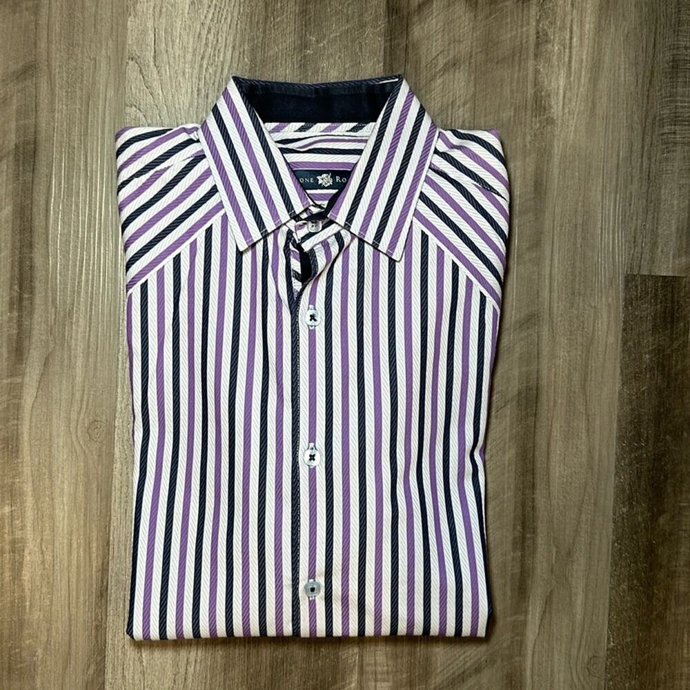 Stone Rose Black Rivet Collection Long Sleeve Button Down - 1